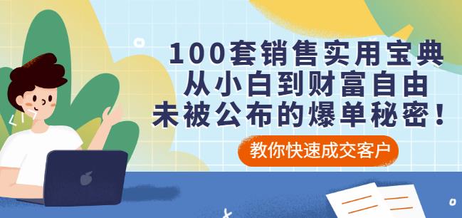 100套销售实用宝典：从小白到财富自由，未被公布的爆单秘密！