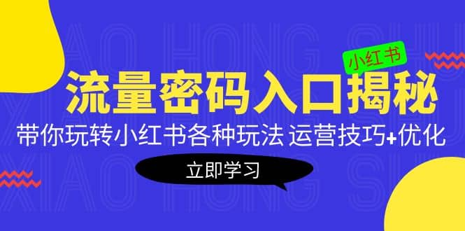 小红书流量密码入口揭秘：带你玩转小红书各种玩法 运营技巧 优化